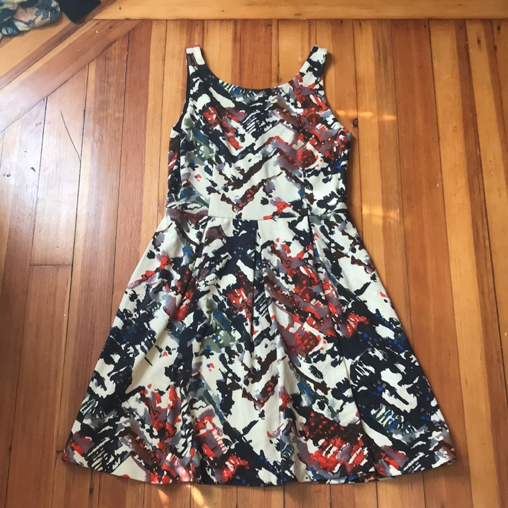 Anthropologie Maeve Colorful Splatter Graffiti Print Dress